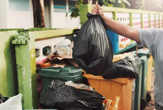 Eco-friendly office waste bins with sustainable recycling setup in Cardiff